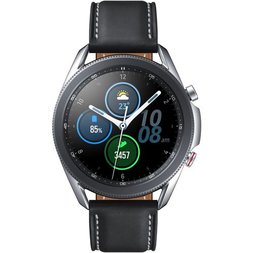 Samsung Galaxy Watch 3 - 45 Mm - Argent Mystique - Montre Connecte Avec Bracelet - Cuir - Affichage 1.4