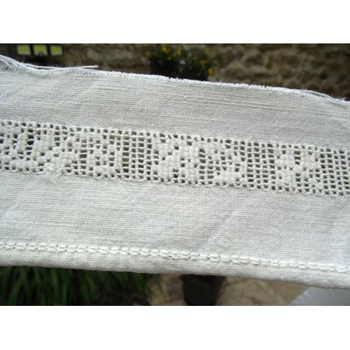 Galon Ancien Blanc Longueur 2,04 M Hauteur Du Motif Brod 2 Cm Ancien Bas De Chemise De Nuit 1 Ct Dcoup 1 Ct Cousu Main Pour Cration Shabby Ou Autres .