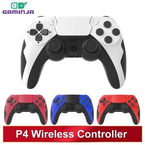 Gaminja Contrleur Sans Fil Bluetooth Manette Double Vibration 6 Axes Joypad Pav Tactile Microphone couteur Port Pour Ps4 Ps3 Pc Red Black