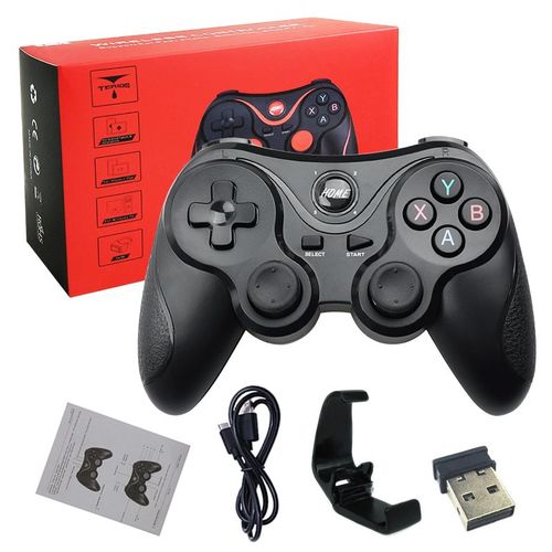 Gampad Reoit Un Titulaire - Manette De Jeu T3 Usb 2.4g Sans Fil Bt, Contrleur Pour Tlphone Portable Android/ Ios/ Ps3/ Pc/Switch