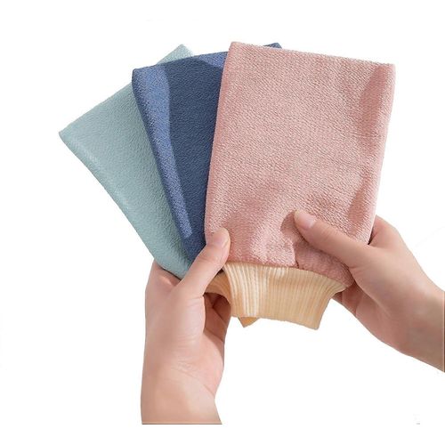 Gant De Gommage Double Face Pour Un Nettoyage En Profondeur, Gants Exfoliants Avec Bracelet Reglable, Eliminateur De Peaux Mortes, Soin Spa Coreen, Peau Douce Et Saine