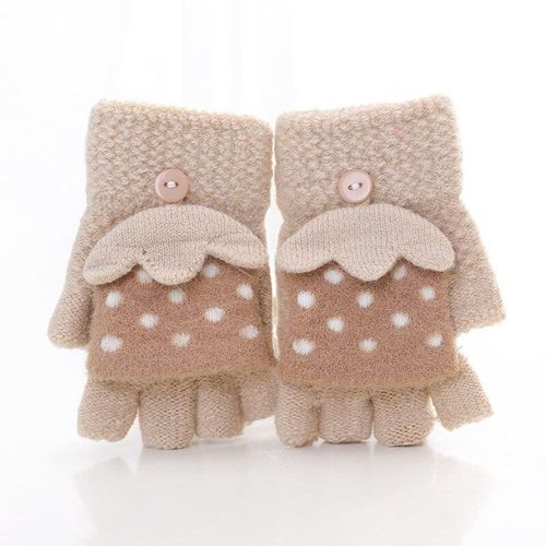 Gants D'Hiver En Coton Pour Bb De 8  12 Ans, Mitaine paisse Avec Motifs D'Animaux De Dessin Anim, Garde Au Chaud, Pour Garon Et Fille, Mitaine  Rabat Sans Doigts, Cadeau De Nol