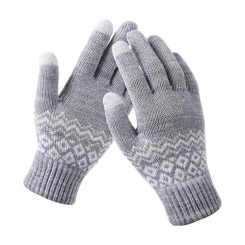 Gants D'hiver Chauds Et pais Pour Hommes, Gants Tricots En Laine De Cachemire, Mitaines Solides Pour Femmes, Gants D'quitation D'hiver, Taille Unique, Gris, Automne Et Hiver