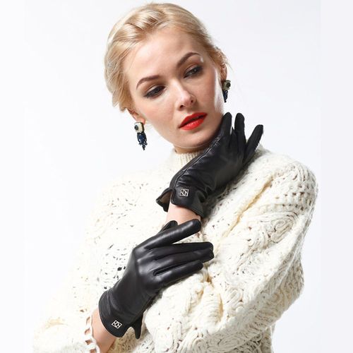 Gants En Cuir De Mouton Vritable Pour Femmes lgants Et  La Mode En Cuir D'agneau Chaud Faits  La Main Luxueux Hiver S2110