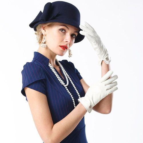 Gants En Cuir De Mouton Vritable Pour Femmes lgants Et  La Mode En Cuir D'agneau Chaud Faits  La Main Luxueux Hiver S2110