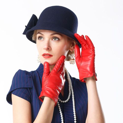Gants En Cuir De Mouton Vritable Pour Femmes lgants Et  La Mode En Cuir D'agneau Chaud Faits  La Main Luxueux Hiver S2110