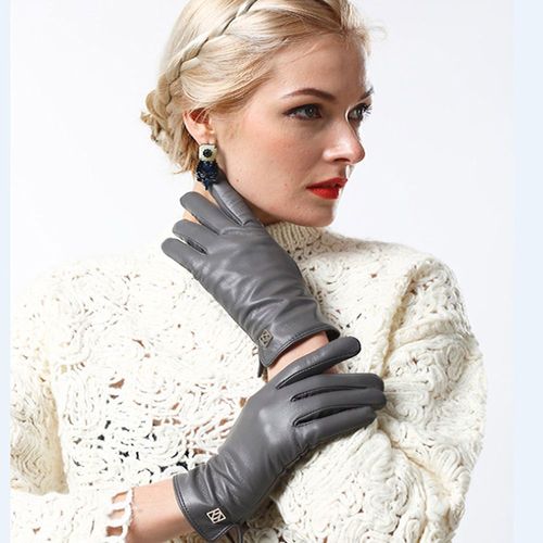 Gants En Cuir De Mouton Vritable Pour Femmes lgants Et  La Mode En Cuir D'agneau Chaud Faits  La Main Luxueux Hiver S2110