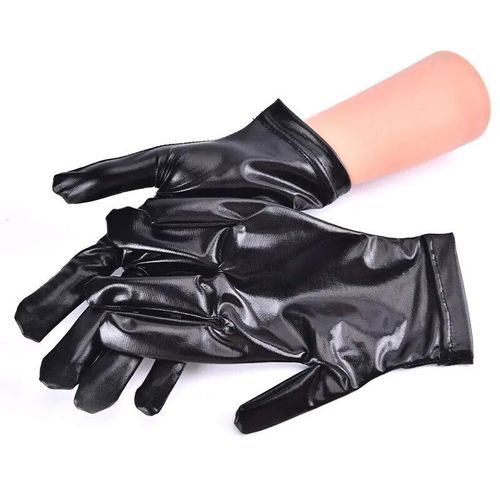 Gants Mtalliques En Faux Cuir Pour Femmes,Aspect Dos Or Et Argent,Mitaines De Performance De Soire,Gants Longs En Latex,Longueur De Coude Sexy - Type Bks