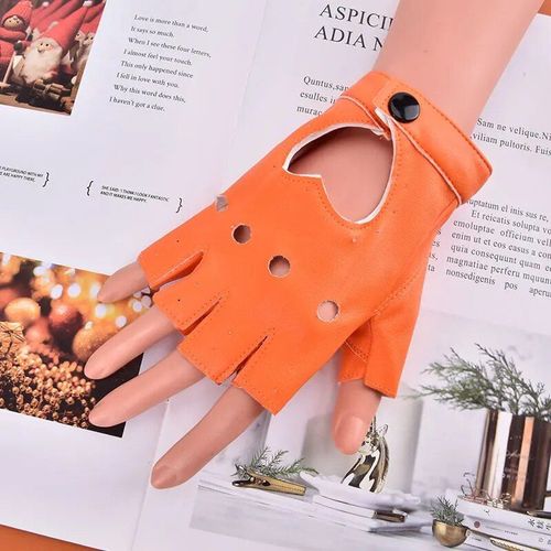 Gants Mtalliques En Faux Cuir Pour Femmes,Aspect Dos Or Et Argent,Mitaines De Performance De Soire,Gants Longs En Latex,Longueur De Coude Sexy - Type Orange
