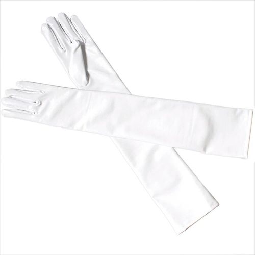 Gants Mtalliques En Faux Cuir Pour Femmes,Aspect Dos Or Et Argent,Mitaines De Performance De Soire,Gants Longs En Latex,Longueur De Coude Sexy - Type White #C