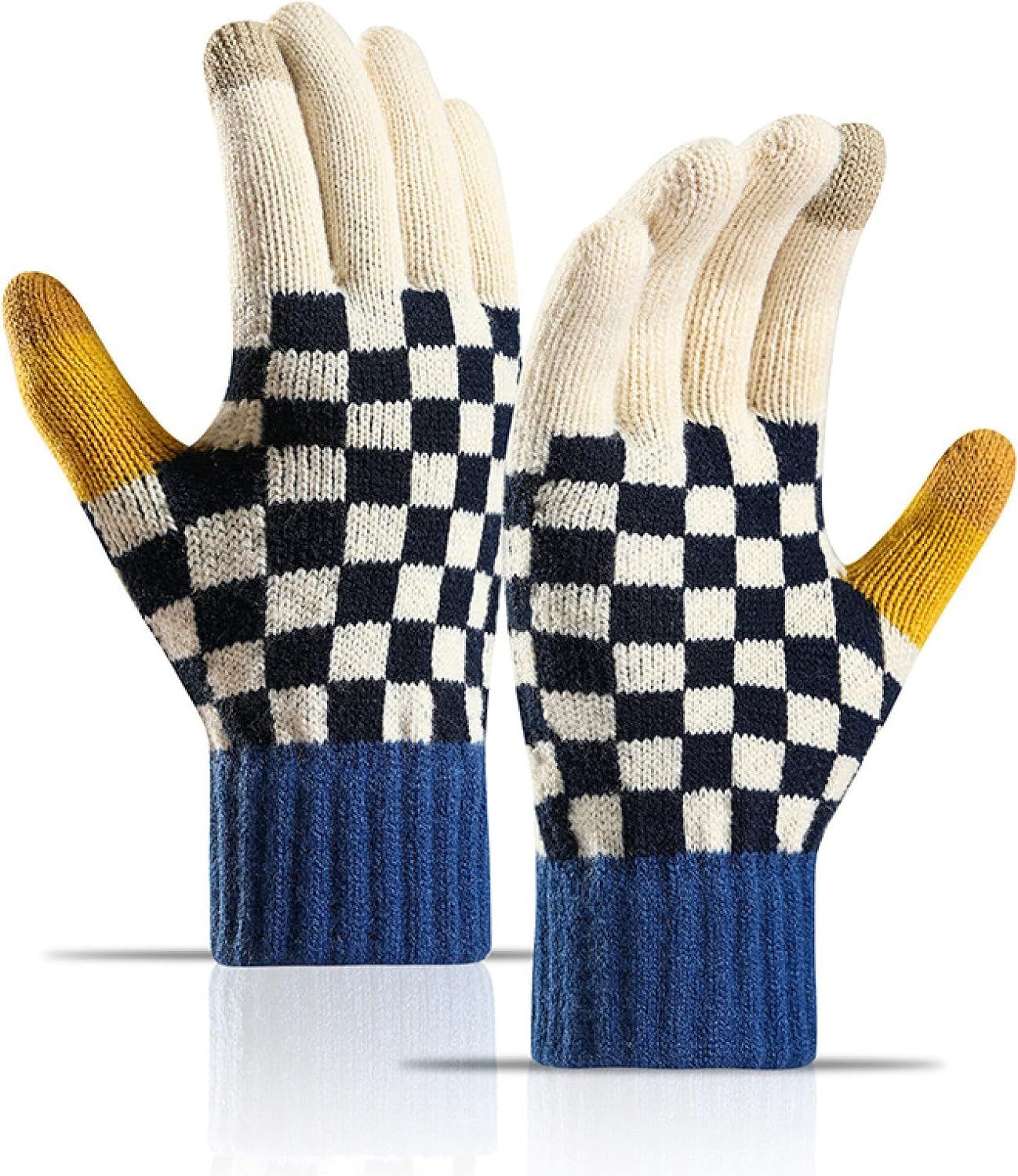 Gants Tricotés D'hiver Unisexes À Motifs Géométriques Gants - Temu