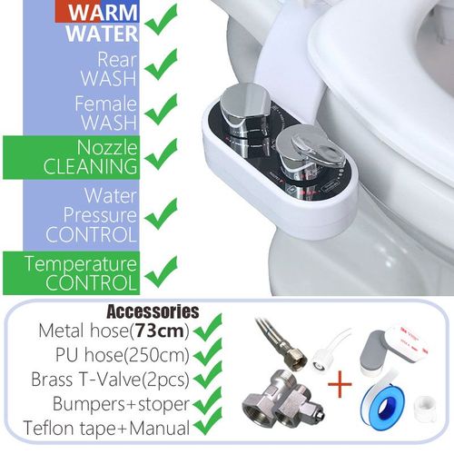 Garde-Corps De Bidet  Eau Chaude Et Froide,Accessoire De Sige De Toilette,Pulvrisateur Shattaf,Couverture Japonaise,Portable,Non lectrique - Type 3-8 Europe