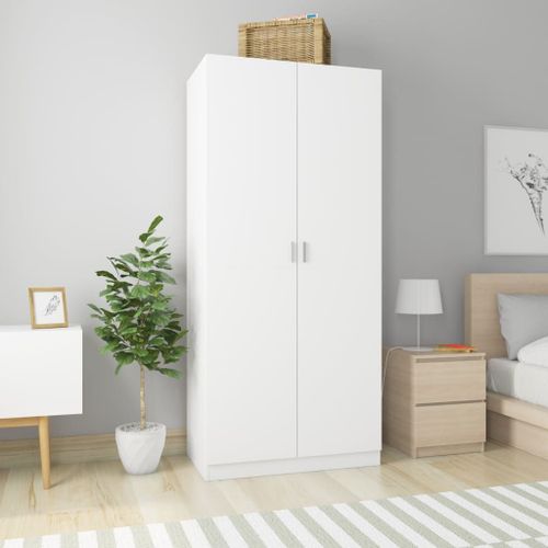 Vidaxl Garde-Robe Blanc 90x52x200 Cm Bois D'ingnierie