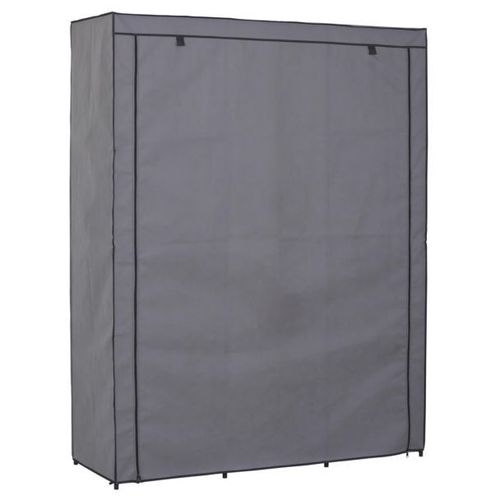 Garde-Robe En Tissu Steven Structure En Mtal, 9 Tablettes Repositionnables Pour 7 Possibilits D'amnagement, Coloris Gris