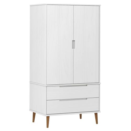 Garde-Robe Molde Blanc 90x55x175 Cm Bois Massif De Pin Vidaxl Vidaxl