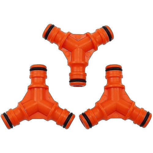 Garden Hose Y Splitter Quick Connector No Leaking 3 Way Splitter Easy Operation 16mm Diameter 3-pack