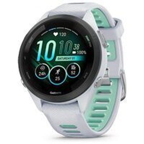 Garmin Forerunner 265s Tracker D'activit 41.7 Mm, Blanc Noir / Bracelet Blanc Vert