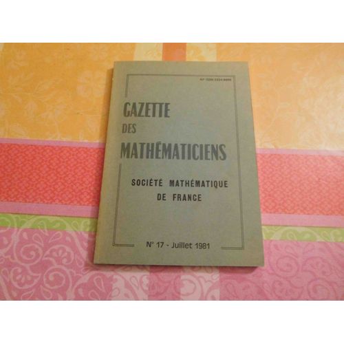 Gazette Des Mathmaticiens N 17