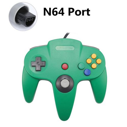 Gc Green - Manette De Jeu Filaire N64 Pour Pc Et Mac, Joystick Pour Gamecube