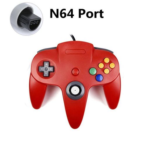 Gc Red - Manette De Jeu Filaire N64 Pour Pc Et Mac, Joystick Pour Gamecube