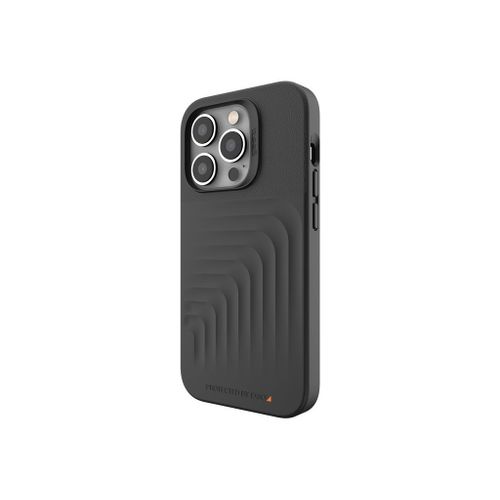 Gear4 Brooklyn Snap - Coque De Protection Pour Tlphone Portable - Avec Magsafe - Compatibilit Avec Magsafe - Cuir Vegan, Plastique Recycl, D3o Bio - Noir - Pour Apple Iphone 14 Pro