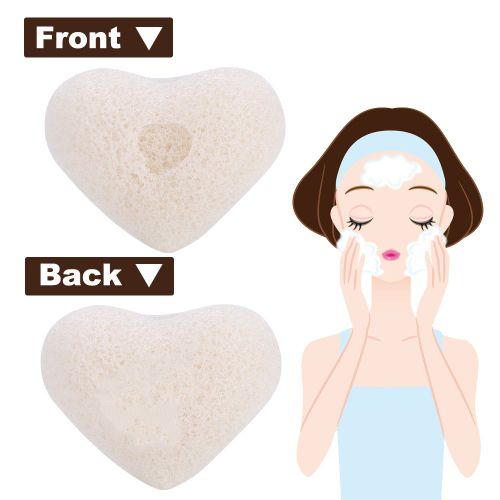 Gel Nettoyant Visage Konjac En Forme De Cour Flutter Soin Visage Naturel Nettoyant En Douceur Blanc