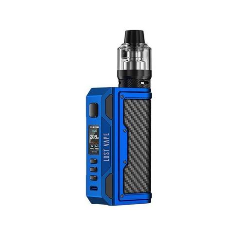 Gnrique : Carbone Bleu Mat - Kit De Cigarette lectronique Lost Vape Thelema Quest 200w 200w, Vape 5ml Ub Pro Pod Rservoir Avec Bobine Ub Pro P1 P3