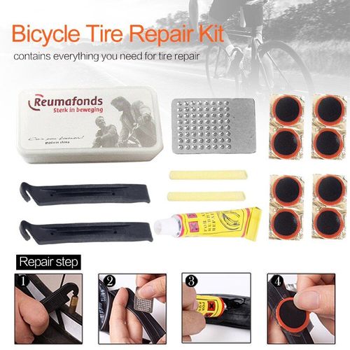 Kit De Rparation De Pneus Plats De Vlo, Outils De Vlo Tout Neuf, Patch En Caoutchouc, Levier De Colle, Ensembles De Fixation FTal Portable, Meilleure Qualit Cyclisme