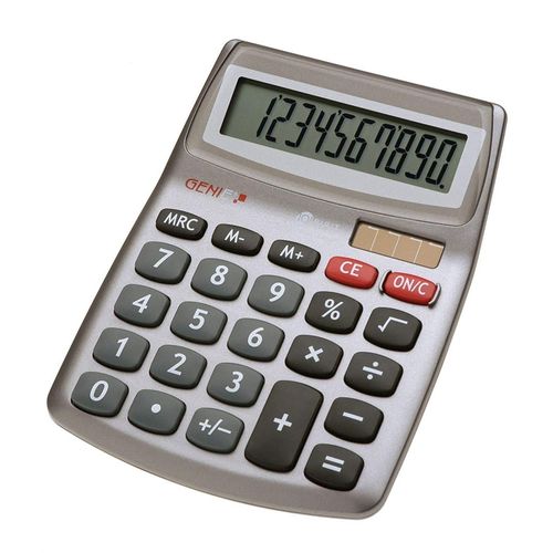 Genie Calculatrice 540 De Bureau Design  10 Chiffres (Solaire Et  Pile) Gris