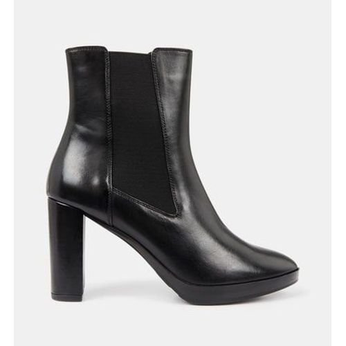 Geox - Bottines  Talon Walk Pleasure Cuir - Noir - 40