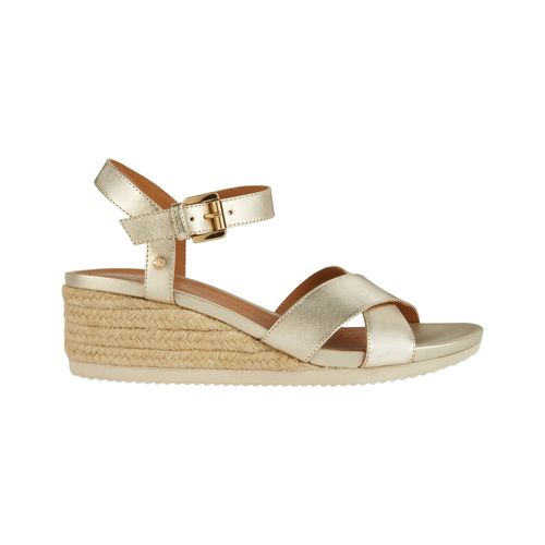 Geox - Sandales Compenses Ischia En Cuir - Dor - 37