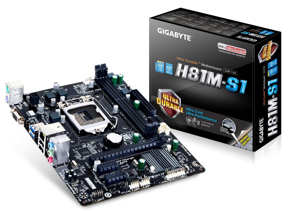 GIGABYTE GA-H81M-S1 LGA 1150 Intel H81 SATA 6 Gb/s USB 3.0 Micro ATX Carte mere Intel image_search
