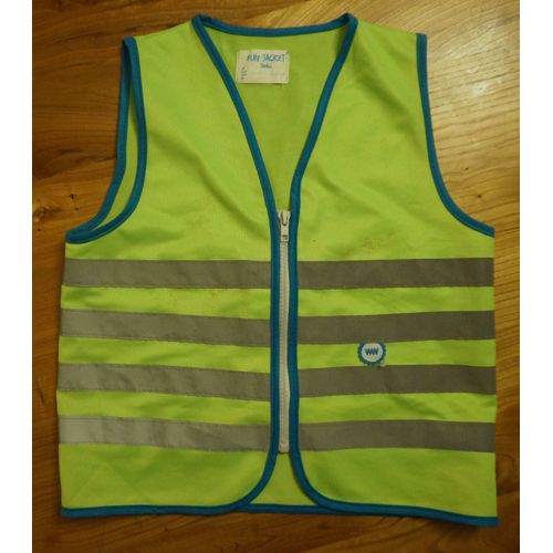 Gilet De Scurit Enfant Wowow  Modle Fun Jacket Vert  Taille S (Small)  Fermeture clair (Fermeture Zip) - Bandes Rflchissantes - 100% Polyester Lavable En Machine.