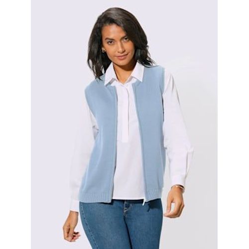 Gilet En Tricot 50% Coton - Collection L - Bleu Glacier