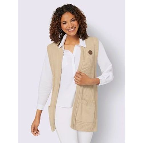 Gilet En Tricot Pur Coton - Collection L - Sable