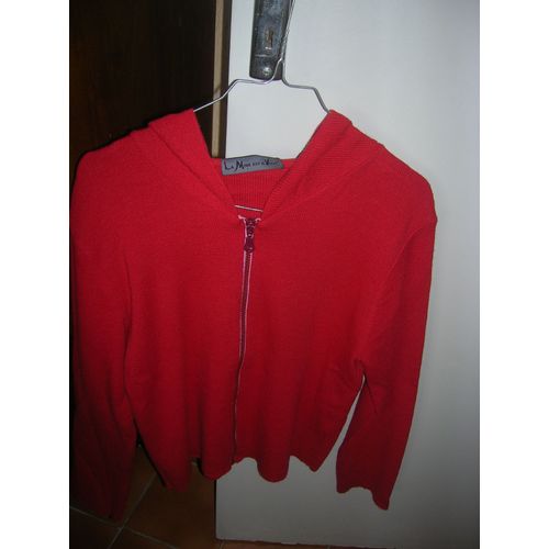 Gilet Lio Zippe  Capuche La Mode Est  Vous Taille 1 (38) Acrylique 70%,Laine 30%.