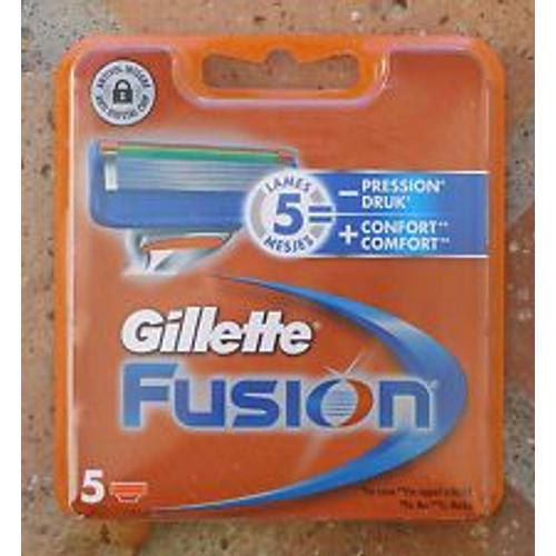 Gillette Lames De Rasoir Fusion - Pack De 5 Recharges