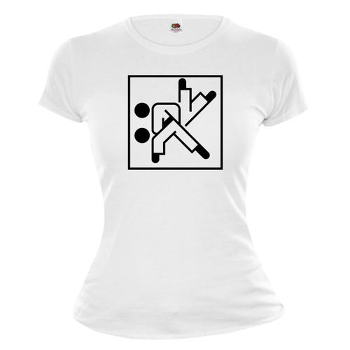 Girlie T-Shirt Judo-Pictogramme-White-Black