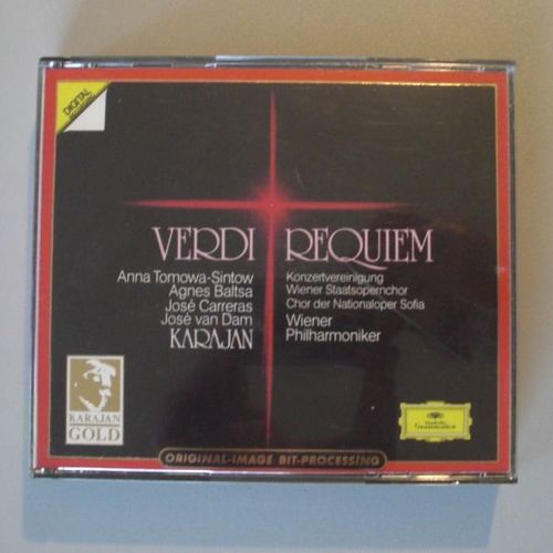 Giuseppe Verdi (1813-1901) : Messa Da Requiem Par Anna Tomowa-Sintow Agnes Baltsa Jos Carreras Jos Van Dam Konzertvereinigung Wiener Staatsopernchor Wiener Philharmoniker Dir Herbert Von Karajan - Verdi Messe De Requiem Pour Quatre Voix Solistes Choeur Et Orchestre Par Chor Der Nationaloper Sofia Choeurs De L'opra De Sofia Dir Walter Hagen-Groll Orchestre Philharmonique De Vienne