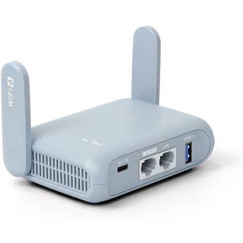 GL.iNet GL-MT3000 (Beryl AX) Portable Routeur WiFi 6 pour La Maison et Les Voyages, Bi-Bande, Vitesse WiFi AX3000 (Jusqu? 3 Gbit/s), Repeteur, VPN en Cascade, IPV6, WPA3, Port WAN 2,5G3