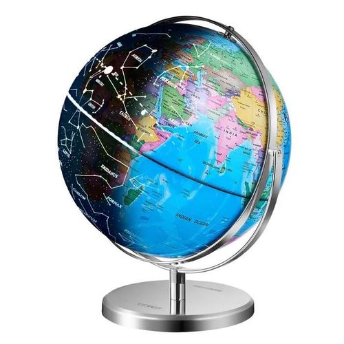 Globe Terrestre Lumineux Avec Support-Vevor-228,6 Mm-Rotation-Led- Base Mtal Lourd-Apprentissage De La Gographie En Classe