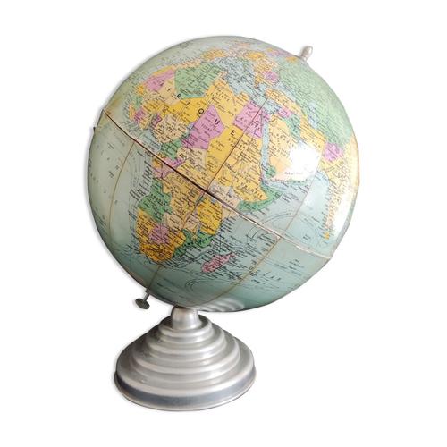 Globe Terrestre Vintage Argent