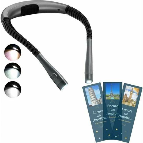 Glocusent Lampe De Lecture De Cou Rechargeable, Lampe Pour Lecture Au Lit, 3 Couleurs, 6 Niveaux De Luminosite, Bras Pliables, Longue Duree De Vie, Parfaite Pour La Lecture,Le Tricot,La Reparation [Cl Goodnice