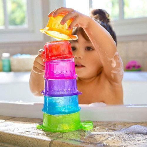 Gobelets Empilables Et Filtrants, 7 Pices, Dessin Anim Chenille, Jouet De Bain, Fidget, Construire La Coordination Il-Main, Jouet Pour Bb Et Enfant