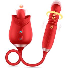 Gode vibrant rotatif 2 en 1 pour femme, vibromasseur, stimulateur de  léchage de langue, clitoris, continents, ¿uf vibrant vaginal, prise anale,  jouet sexuel | Rakuten