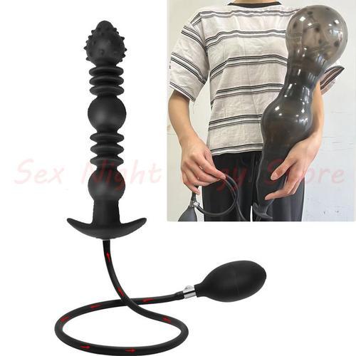 Godemichet Anal Gonflable Super Grand Et norme De 80mm, Pompe, Dilatateur D'anus Extensible Avec Vibrateur, Boule De Cul, Jouet Sexuel Sm