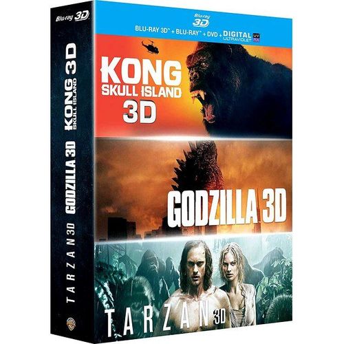 Kong : Skull Island + Godzilla + Tarzan - Blu-Ray 3d