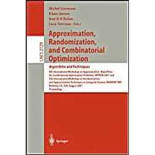 Approximation, Randomization And Combinatorial Optimization: Algorithms And Techniques   de Collectif  Format Broch 