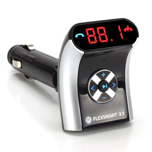 GOgroove FlexSMART X3 Mini - Transmetteur FM Bluetooth pour Voiture Kit Main-libre, Chargeur USB (3-en-1) pour Smartphone par ACCESSORY POWER