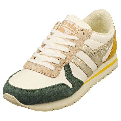 Sneakers Gola Daytona Quadrant Femme - Cuir Et Sudine, Blanc Cass Multicolore - 36